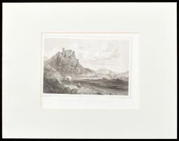 cca 1860 Ludwig Rohbock (1820-1883) - Johann Poppel (1807-1882): A Sztrecsnói-vár, acélmetszet, jelz...