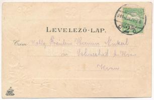 1911 Sopron, Deák tér. Kummert Lajos 260. Szecessziós dombornyomott litho / Art Nouveau, embossed li...