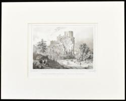 Ludwig Rohbock (1820-1883) - J. Riegel: Beczkó a keleti oldalról, acélmetszet, paszpartuban, 11,5x16...