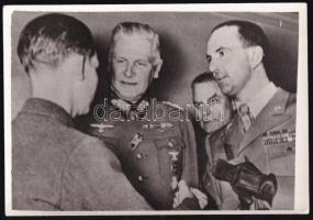 cca 1960 Enno Emil von Rintelen római katonai attasé, Hans Georg von Mackensen római német nagykövet a piemonti herceg trónörökös társaságában, 1942-ben, későbbi modern előhívás, 6x9 cm