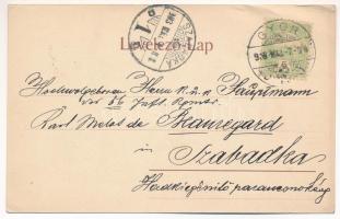 1903 Győr, Gyárfás Pál Kisfaludy kávéháza és saját portréja, belső, biliárdasztalok. Kiadja a Pannon...