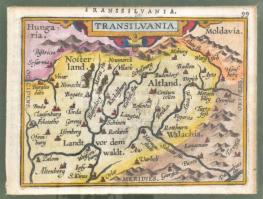 Ortelius, Abraham: Transilvania - Erdély térképe 1598. Antwerpen. Színezett rézmetszet, paszpartuban...
