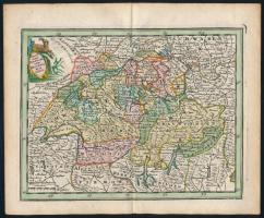 1728 Novissima Federatorum Helvetiqrum Tabula. Svájc térképe. Színezett rézmetszet, / Map Of Switzerland 190x145 mm