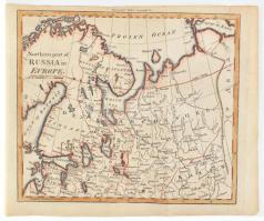 1795 - Northern Part of Russia in Europe / Oroszország Északi része. Walkers Geography. Színezett rézmetszetű térkép / Colored engraving map 220x190 mm