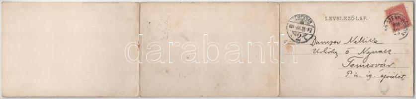 1901 Pannonhalma, Győrszentmárton; könyvtár belső, bal és jobb szárny, középső terem. 3-részes kinyi...