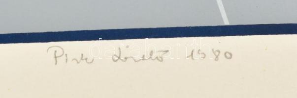 Pirk László (1953-): Labirintus és tenger, 1980. Szitanyomat, papír, jelzett, számozott (3/30), 40,5...