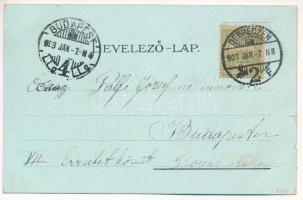 1903 Hortobágy, gulyásbojtár a máta előtt este. Csokonai nyomda kiadványa 1328. Art Nouveau, floral,...