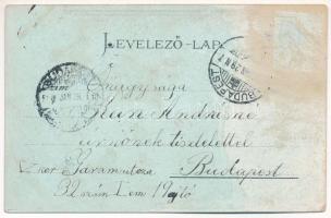 1902 Debrecen, Nagy templom este. Csokonai nyomda kiadványa 1327. Art Nouveau, floral, litho (Rb)