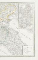 1836 C. F. Weiland: Ober und Mittel Italien - Felső és középső Olaszország térképe. Nagyméretű, acél...