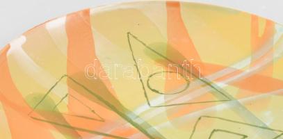 Kutyás Bajusz István: Mázas kerámiatál, jelzett, hibátlan, d: 31,5 cm