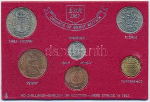 Nagy-Britannia 1967. 1/2p-1/2C (6xklf) forgalmi sor kissé sérült műanyag tokban T:UNC,AU Great Britain 1967 1/2 Penny - 1/2 Crown (6xdiff) coin set in slightly damaged plastic case C:UNC,AU