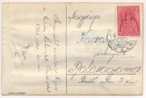 1943 Szeged. Vasút, vonat és autó - leporellolap 9 kis képpel (EK)