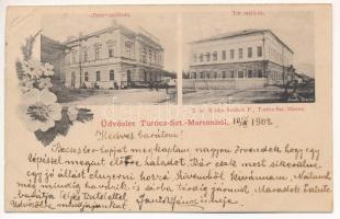 1902 Turócszentmárton, Turciansky Svaty Martin; Dom szálloda, Tót matica. Sochán P. 2. sz. / hotel, Slovakian house. Art Nouveau, floral (EK)