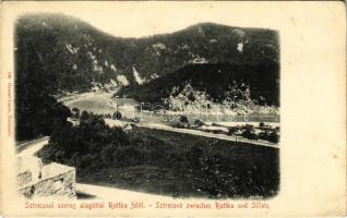 Sztrecsnó, Sztrecsény, Strecno (Ruttka, Vrútky); Sztrecznoi szoros, vasúti alagút Ruttka felől. Gansel Lipót 198. / railway tunnel (EK)