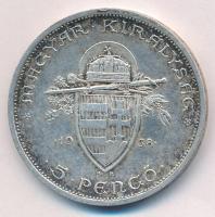 1938. 5P Ag "Szent István" T:XF patina Adamo P8.1
