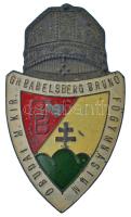 ~1930. Óbudai M. Kir. Gr. Babelsberg Brúnó Főgymnásium festett iskolajelvény (52x30mm) T:XF lepattogzott festék