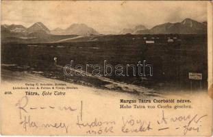 1903 Tátra, Magas Tátra, Vysoké Tatry; Csorbától nézve. C. Schröter, A. Fabian 4055. / general view from Strba (fl)