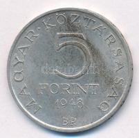 1948. 5Ft Ag "Petőfi" T:AU patina Adamo EM1