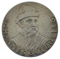 Németország DN Johannes Gutenberg peremen jelzett Ag emlékérem (25,30g/0,999/40mm) T:AU kis patina Germany ND Johannes Gutenberg hallmarked on the edge Ag commemorative medallion (25,30g/0,999/40mm) T:AU small patina
