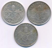 1992-1993-1994. 200Ft Ag (3xklf) "MNB", "Deák" T:AU,XF patina
Adamo F13, F13.1
