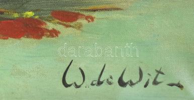 Olvashatatlan jelzéssel: Csendélet. Olaj, vászon. Dekoratív fakeretben. 70x60,5 cm