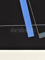 Konok Tamás (1930-2020): Kompozíció. Szitanyomat, papír, jelzett. Sorszámozott 26/40. 28×28 cm