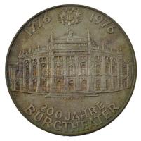 Ausztria 1976. 100Sch Ag "200 éves a Várszínház" tokban T:1-patina Austria 1976. 100 Schilling Ag "200th Anniversary of the Burgtheater" in case C:AU patina