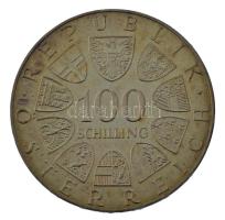 Ausztria 1976. 100Sch Ag "200 éves a Várszínház" tokban T:1-patina Austria 1976. 100 Schil...