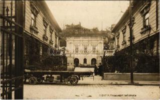 1927 Budapest XXII. Budafok, Pincemesteri tanfolyam pincéje, lovas szekér. photo (fl)