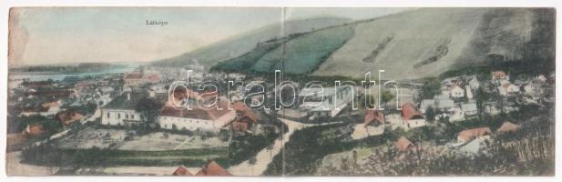 1910 Tokaj, látkép. Fränkel Dezső kiadása - 2-részes kinyitható panorámalap (fl)