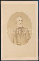 Bonyhádi lovag Perczel Mór (1811-1899) földbirtokos, honvédtábornok, keményhátú fotó, 10,5×6,5 cm