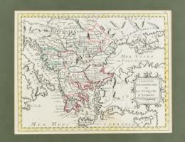 1783 Le Royaume de Hongrie et la Turquie dEurope L. J. Mondhare in Paris, 1783. Színezett rézmetszet. Paszpartuban / Hungary and the European Turkey . Orig. copper-engraving after J. B. Nolins map of the region. 260x205 mm