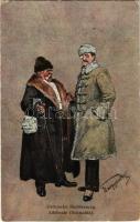1916 Galizische Bevölkerung. Edelleute (Schlachta) / WWI Austro-Hungarian K.u.K. military art postcard, Galician folklore. A.F.W. III/2. Nr. 724. s: Tuszynski + K.u.K. Inft.-Reg. No. 86. Pionier-Abteilung (EK)