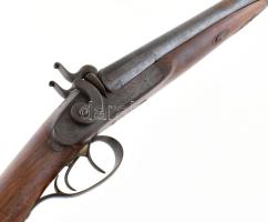 Kétcsövű elöltöltös csappantyűs vadászpuska. XIX.sz. jelzett, vésett. Werney et al. 120 cm