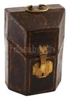 Aranyozott bőr irattartó doboz XVIII. sz vége - XIX. sz. eleje 20x28 cm