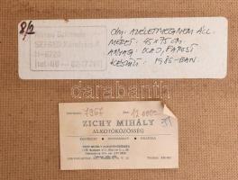 Nánay Szilamér (1952-): Az élet meg nem áll, 1986. Olaj, farost, jelzett, hátoldalán Zichy Galéria c...