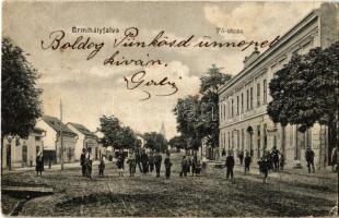 1908 Érmihályfalva, Valea lui Mihai; Fő utca, Rosenfeld Lajos üzlete. Zih Rezső kiadása / main street and shop (Rb)