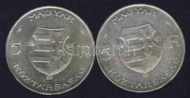 1947. 5 Ft (2x)"Kossuth" Ag T:2/3+