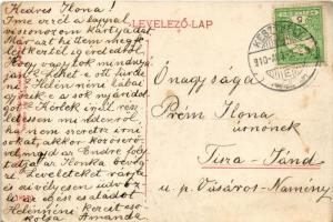 1910 Keszthely, Vasúti Restaurátió, vendéglő, étterem. Mérei Ignác N. 801-1910. (felszíni sérülés / ...