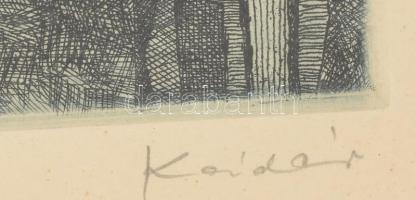 Kádár György (1912-2002): Csendélet. Rézkarc, papír, jelzett. Üvegezett fakeretben. 29x19,5 cm