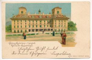 1899 (Vorläufer) Kismarton, Eisenstadt; Schloss Eszterhazy / kastély / castle. Ludwig F. Kummert Art Nouveau, litho (fl)
