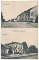 1921 Zurány, Zarándfalva, Zurndorf; utca, pályaudvar, vasútállomás, hajtány / Strasse, Bahnhof / street, railway station, hand car (EK)