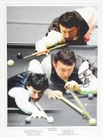 Jimmy White legendás angol snookerjátékos autográf aláírása fotónyomaton, tanúsítvánnyal, 40x30 cm / Autograph signed photo of Jimmy White ("The Wirlwind"), legendary English snooker player, with certificate, 40x30 cm