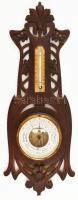 Szecessziós függőleges barométer Holosteric barometer és hőmérő cca 1900 55 cm