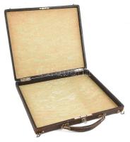 Bőr irattartó hordtáska (,,aktatáska") cca 1900 40x36 cm