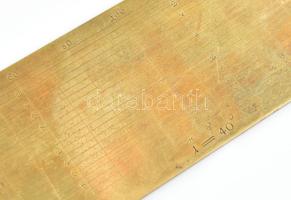 Johann Lange jelzett réz vonalzó 17 cm