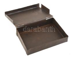 Fém leveles doboz XIX sz. 15x20 cm