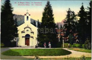 Ótátrafüred, Ó-Tátrafüred, Alt-Schmecks, Stary Smokovec (Magas-Tátra, Vysoké Tatry); Római katolikus templom. Paul Bender / Catholic church (fa)