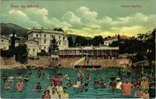 Abbazia, Opatija; Seebad Angolina / beach, bathers