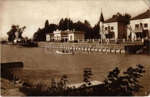1928 Siófok, Kikötő a Sión, KELÉN gőzös, gőzhajó (EK)